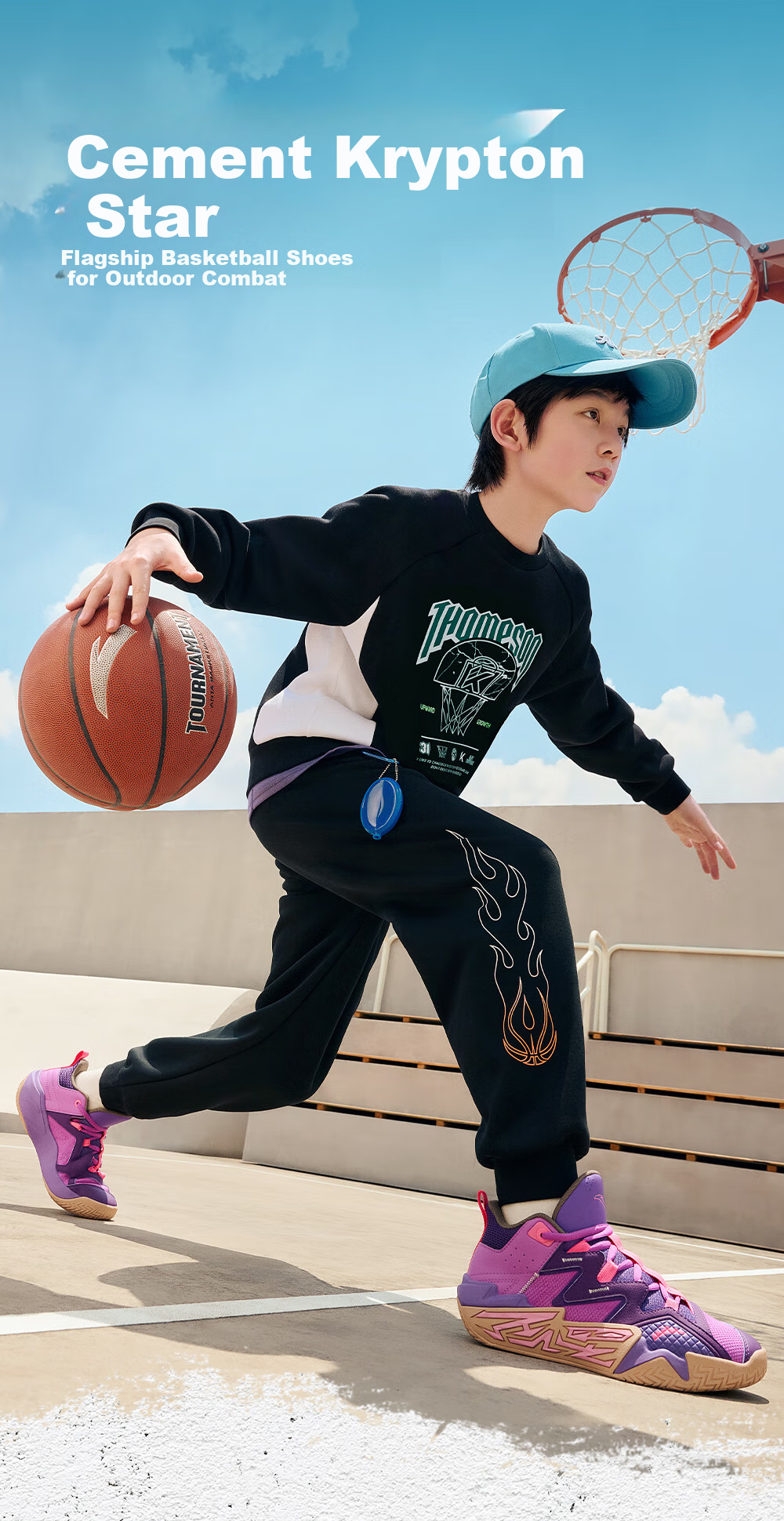 ANTA Children's Sports Shoes for Boys, Big Kids' Size 25, Autumn And Winter Professional Performance Durable Cement Basketball Shoes A12541103 1