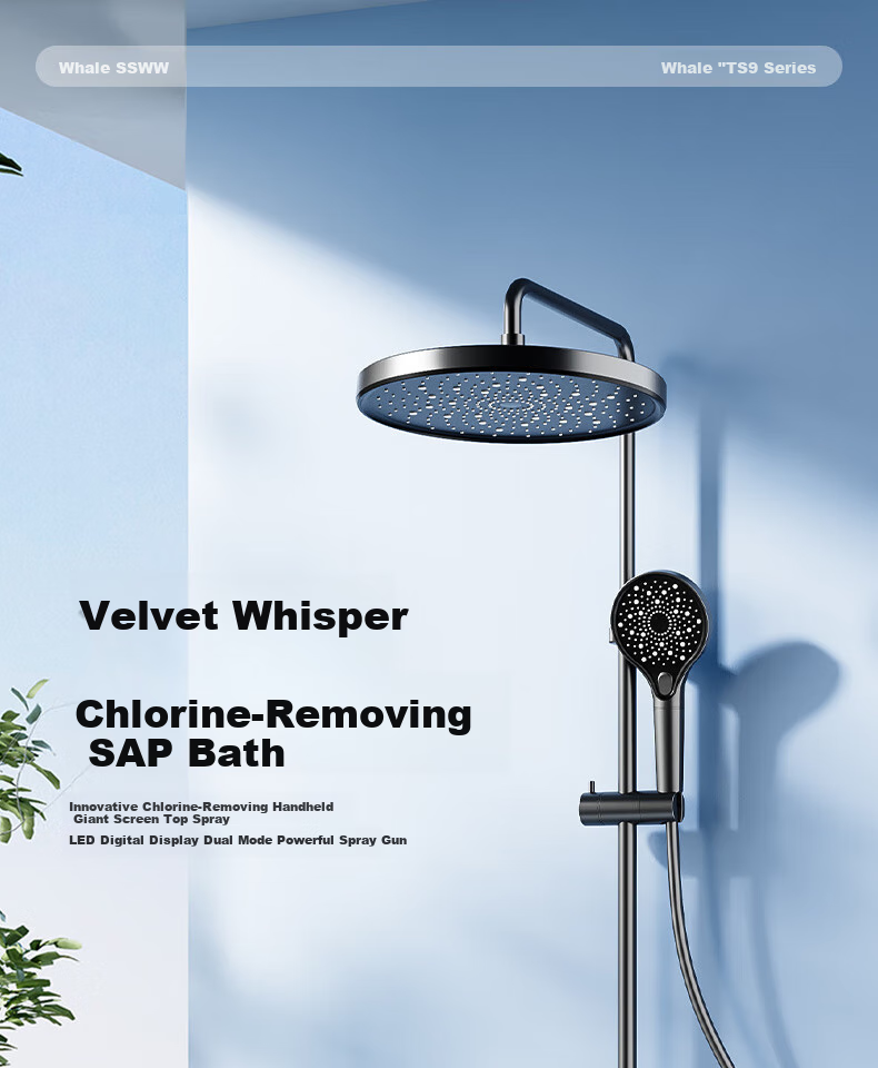 SSWW Bathroom Shower Head, Piano Shower Head Complete Set, Integrated Shower System, Fine Copper Bathroom Shower Sprayer TS9 1