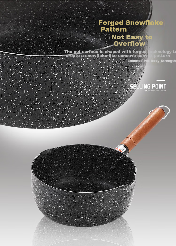 MAXCOOK Snowflake Pot, Hammered Stainless Steel Milk Pot, Noodle Soup Pot, Baby Food Pot, Compatible with Stove MCJ4503 3