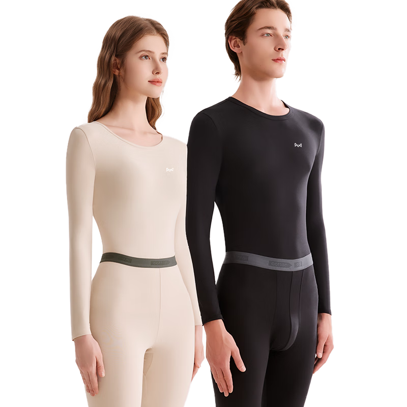 Miiow [Xinjiang 80S High Elasticity Class A Cotton] Lightweight Luxury Tight Fit Women's Autumn Thermal Underwear Set Cotton Wool