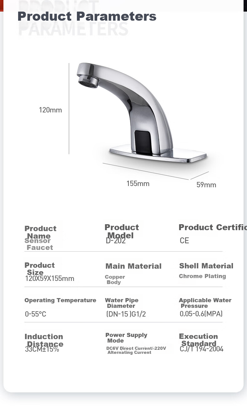 Interhasa! C202 Brass Automatic Sensor Faucet for Hot And Cold Water, Bathroom Sink And Washbasin Tap with Smart Sensor 3
