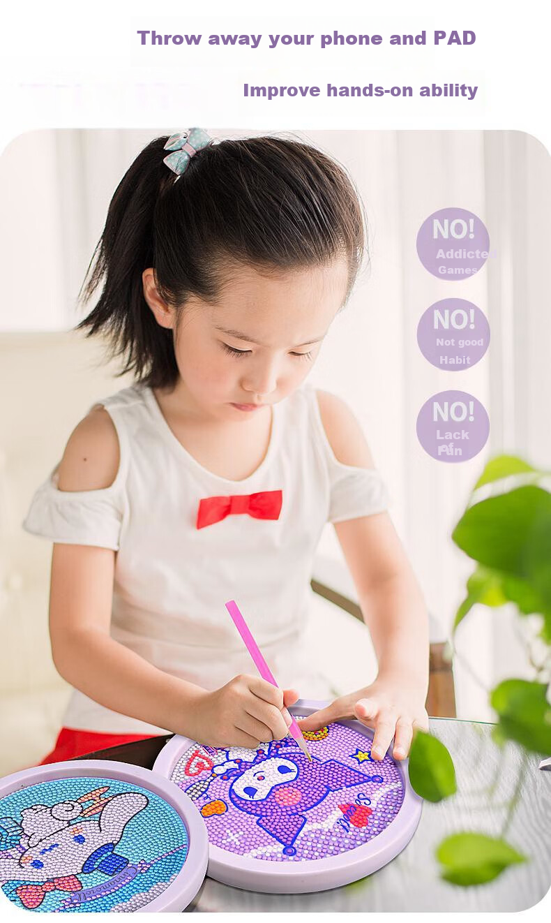 KUROMI Diamond Stickers for Boys And Girls, Sanrio Kuromi DIY Craft Sticker Set, Pretend Play Gift for Ages 7-14 Birthday Present 6