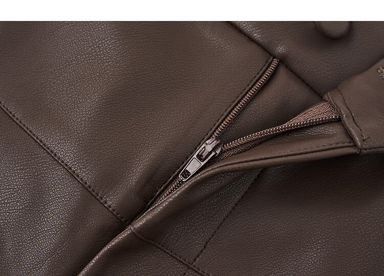 Demana Fashionable Elegant Autumn Design Pleated Panel Wide-Leg PU Surface Petite Women's Casual Pants 4
