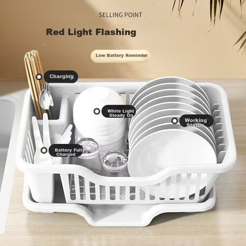Jingyan Bowl And Plate Storage Rack, Kitchen Fruit And Vegetable Draining Basket, Chopstick Organizer Box, Chopstick Holder, Large Capacity White Plastic