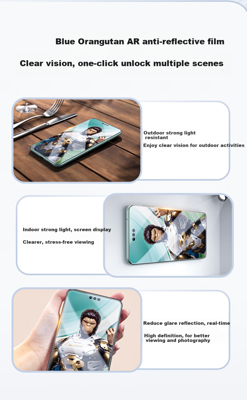 BLUEO [Class ZEISS T*AR Enhanced Transparency + 3D Curved Edge] Screen Protector for Huawei Mate 70 Pro/70 Pro+/Mate 70 RS, Tempered Glass Film with Dust-Free Installatio 6