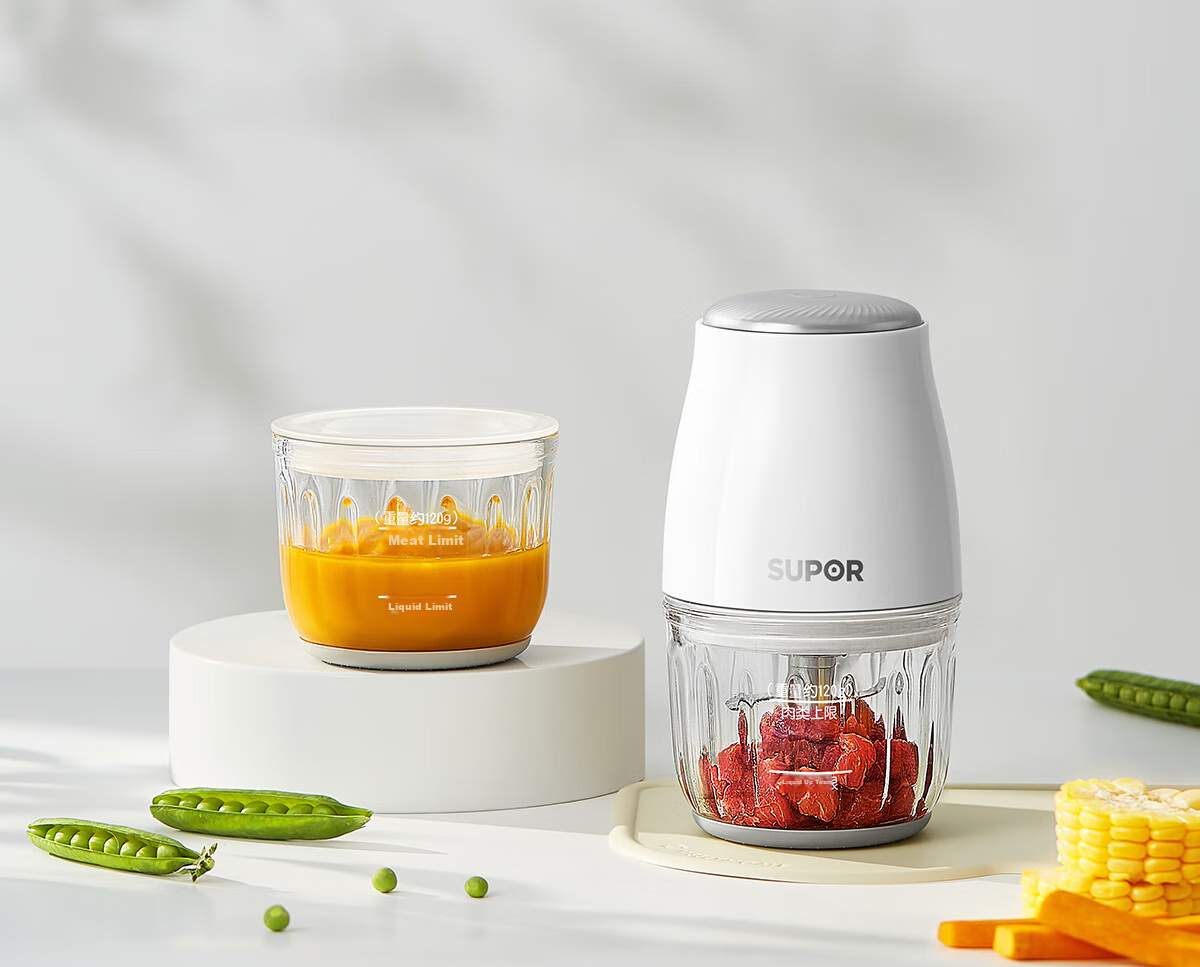 SUPOR Baby Food Processor, Multifunctional Baby Food Preparation Tool, Food Blender with 8 Blades And Dual Cups, Double Blade, FB10F 32