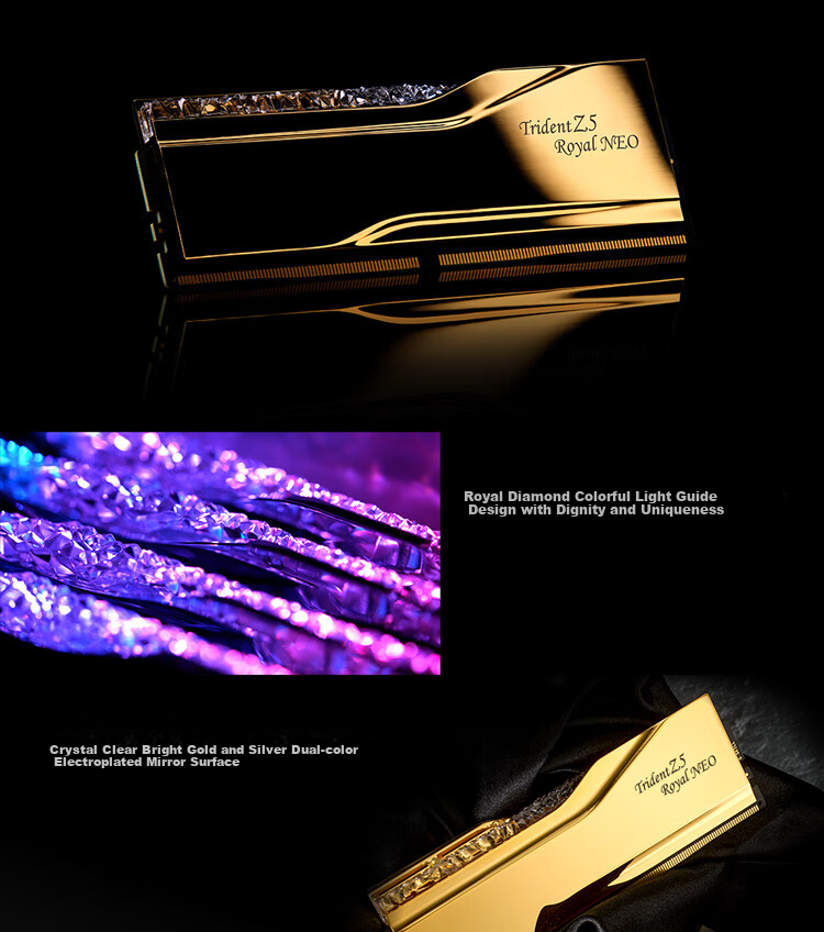 G.SKILL 32GB (16Gx2) Kit DDR5 6000MHz Desktop Memory - Trident Z EXPO Edition RGB Light Bar - Silver/C28 7