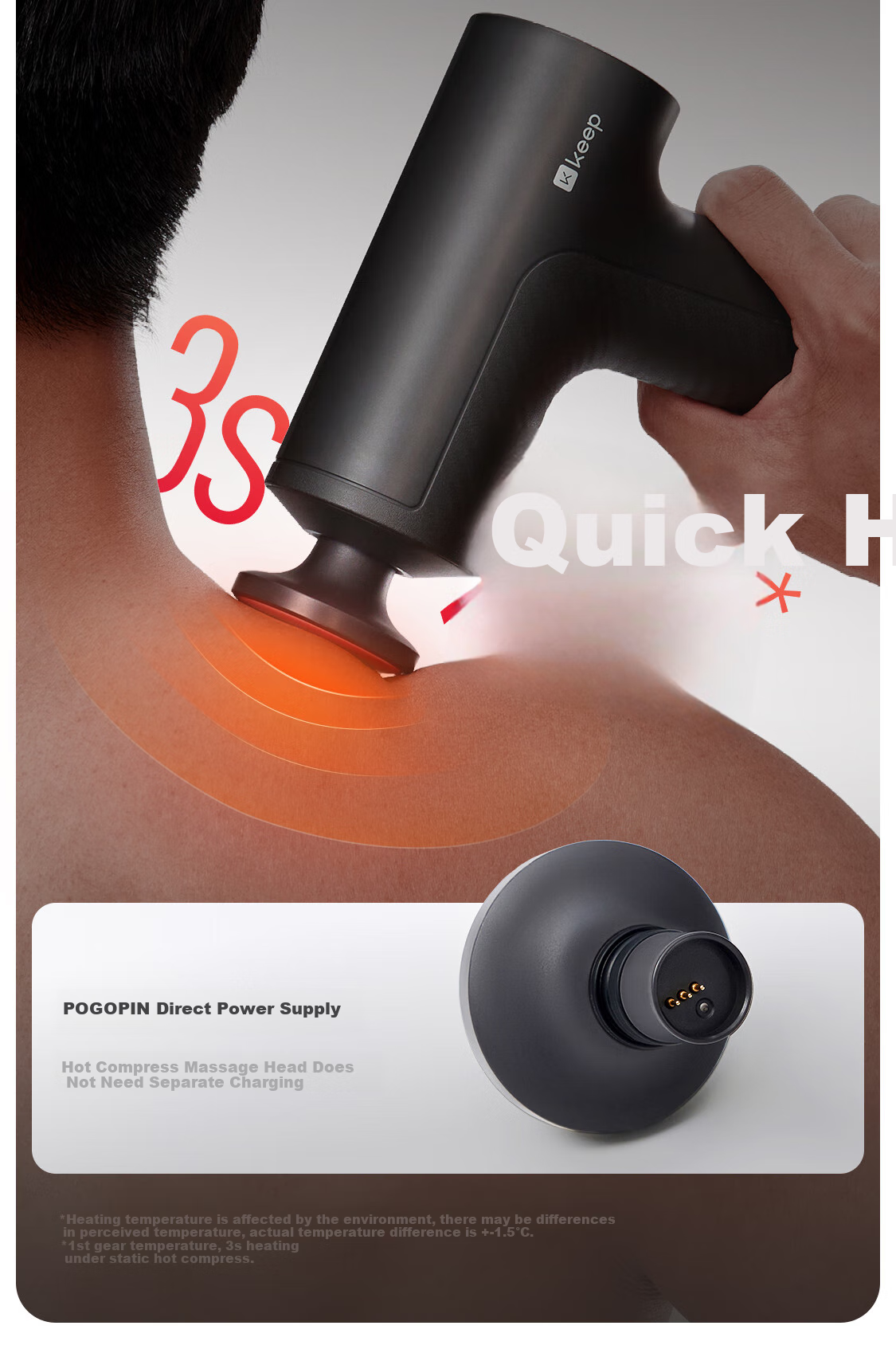 Keep Massage Gun Deep Tissue Massager Muscle Relaxation Device Gift for Men G2 Carbon Gray 5