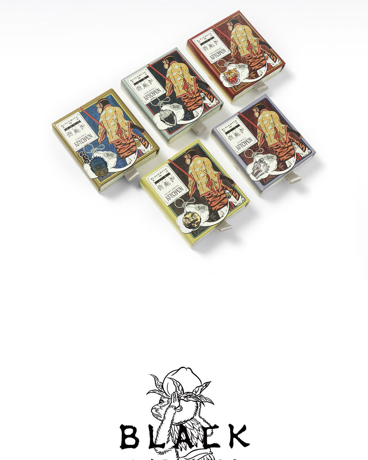 Black Myth Guangzhi Keychain Wukong Style Bag Pendant Temperature-Responsive Enamel Creative Hanging Ornament Collectible Gift 8