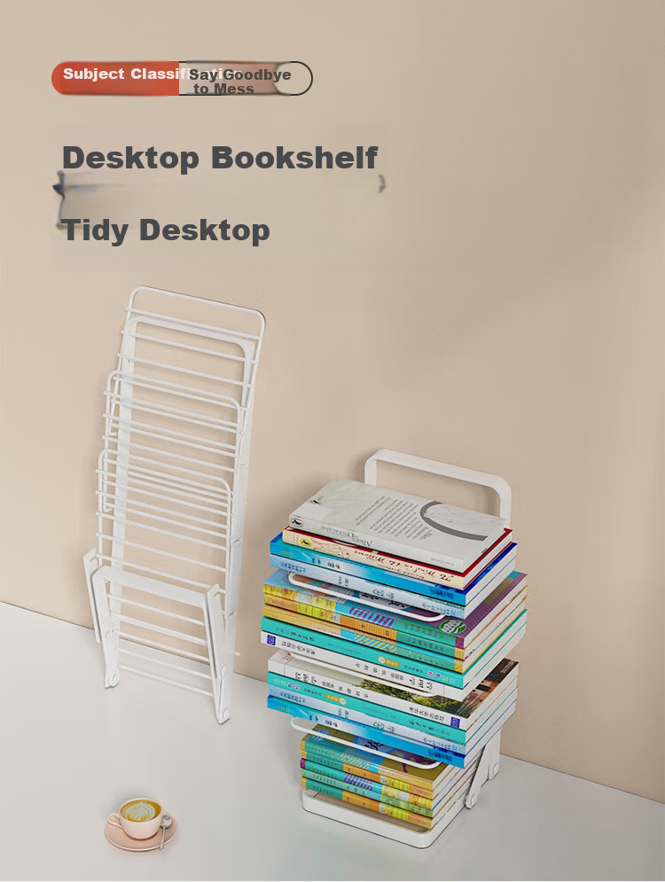 Anerya Subject Classification Storage Rack, Student Desktop Book Organizer Shelf, Desk A4 File Organizer, Layered Bookshelf 1