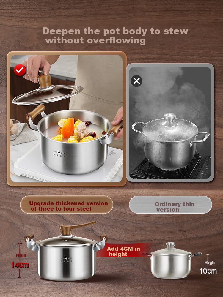 SSGP Tangguo 316L Stainless Steel Steamer Pot, Food-Grade Thickened Household Cooking Pot with Steamer Basket, 24cm, 38332 7