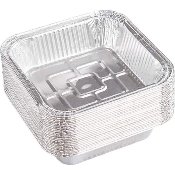 Jieribang 8-inch Square Foil Bowl for Air Fryer, Food-Grade BBQ Bowl, High-Temperature Resistant Oven Baking Tray, Picnic Use