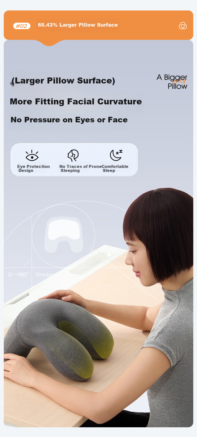 CORY Nap Pillow for Adults And High School Students, Office Nap Pillow, Sleeping Pillow, Hugging Pillow, Nap Aid - Gray 5