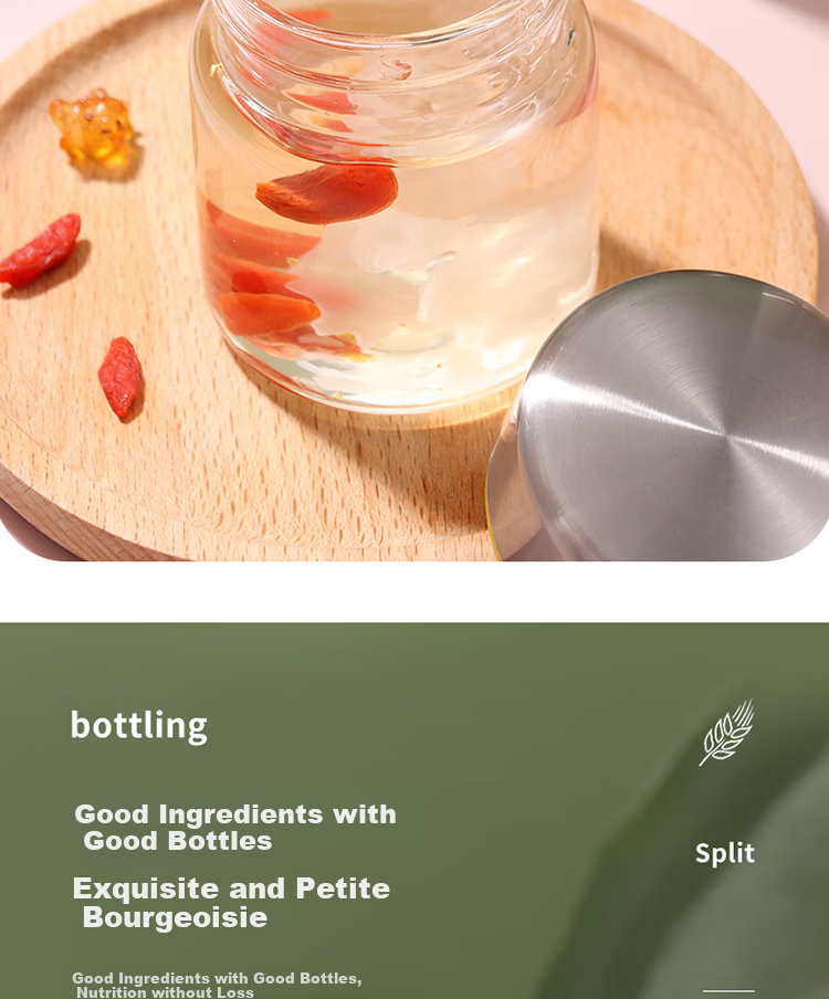 Baijie Bird's Nest Dispensing Bottles, High Borosilicate Glass Jars, Sealed Containers, Herbal Medicine Dispensing Bottles, Portable, Heat-Resistant, 100ml*3 5
