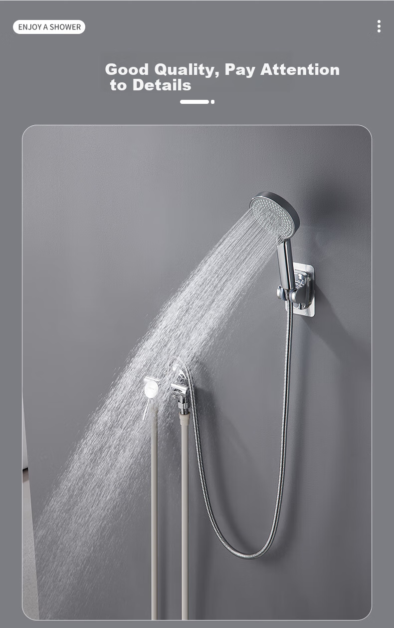 BSITN Shower Set, Surface-Mounted Shower System, Complete Set without Top Spray, Simple Bathroom Shower Head with Pressure Boosting Function B1057 14