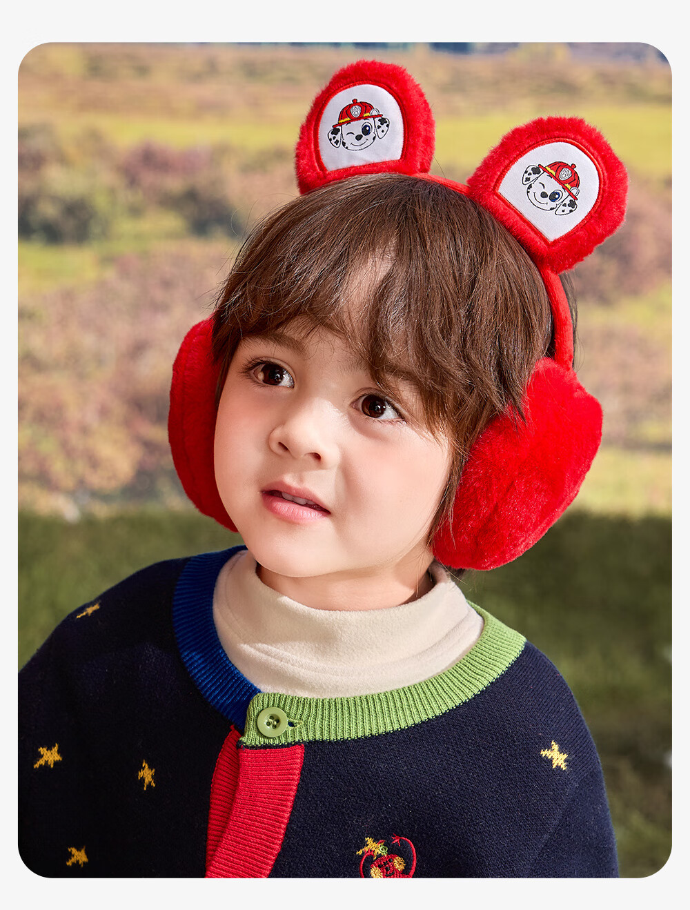PAW PATROL Kids Warm Plush Ear Muffs Unisex Baby Cold Protection Cute Ear Warmer Navy Blue; 0388 17