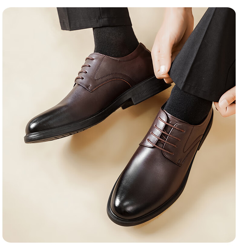 Huili (Warrior) Men's Shoes, Mid-Autumn Festival Gift, Casual Shoes, Men's Business Heightening Leather Shoes, 2413G Black, Size 40 11