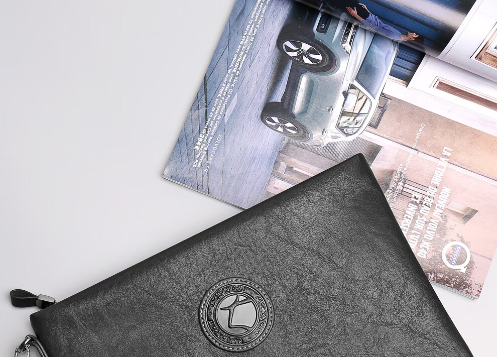 COW Men's Large Capacity Multifunctional Clutch Wallet Card Holder Envelope Zipper Bag 9808 3