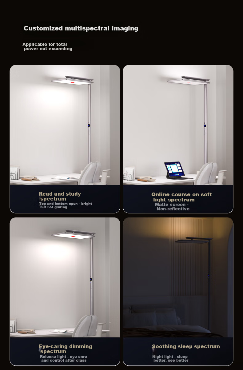 Mulinsenzhaoming Large Road Lamp Eye Protection Light, Full Spectrum Radar Sensing Eye Protection Desk Lamp, Study Table Red Light Floor Lamp, Small Red Dot 21