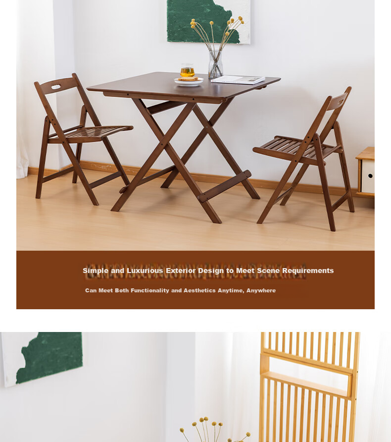 Taomengju Small Folding Square Table, Foldable Dining Table, Bamboo And Wood Eating Table, Simple Home Balcony Folding Table, Tea Table 3