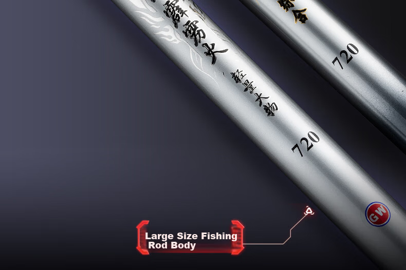 GW Fishing Rod Hand Rod 8.1m Thunderbolt Lightweight Heavy Duty Ultra Light Ultra Hard 19-Tone Silver Carp Fishing Rod 6