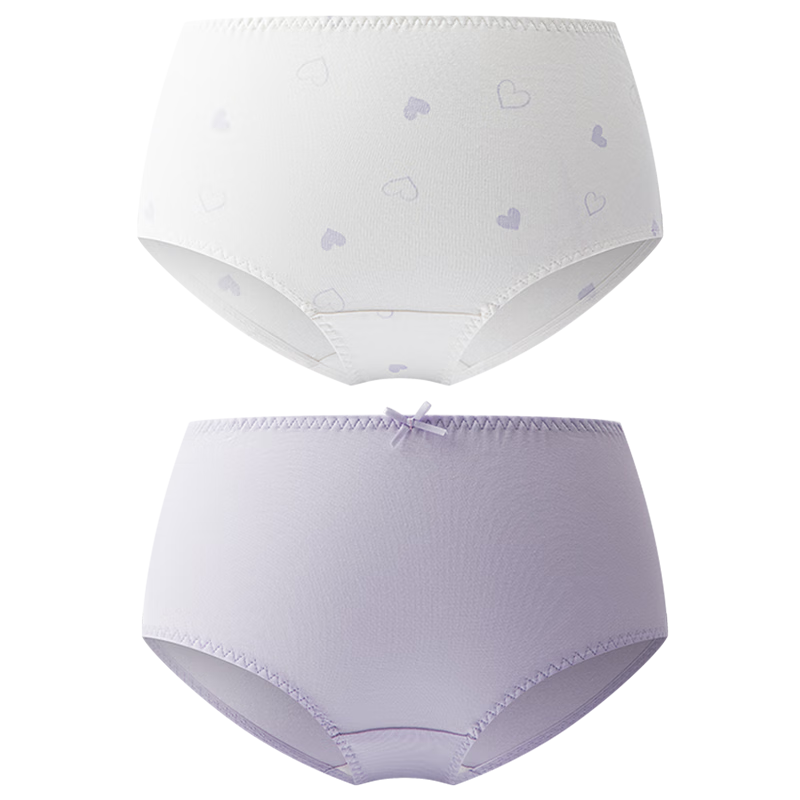 AIMER KIDS Girls' Boxer Briefs 2-Pack Antibacterial Modal Underwear for Developing Girls, Taro Heart Design, Size 170