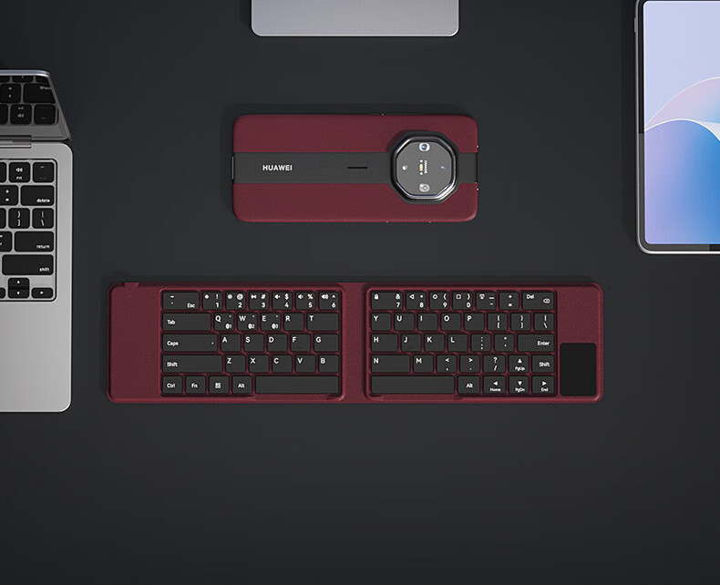 B.O.W Hangshi HB168 [Huawei DFH Brand Authorized] Foldable Silent Bluetooth Rechargeable Keyboard Wireless Portable 64-Key Keyboard for Mobile Phones, Laptops, and Tablets Black 3