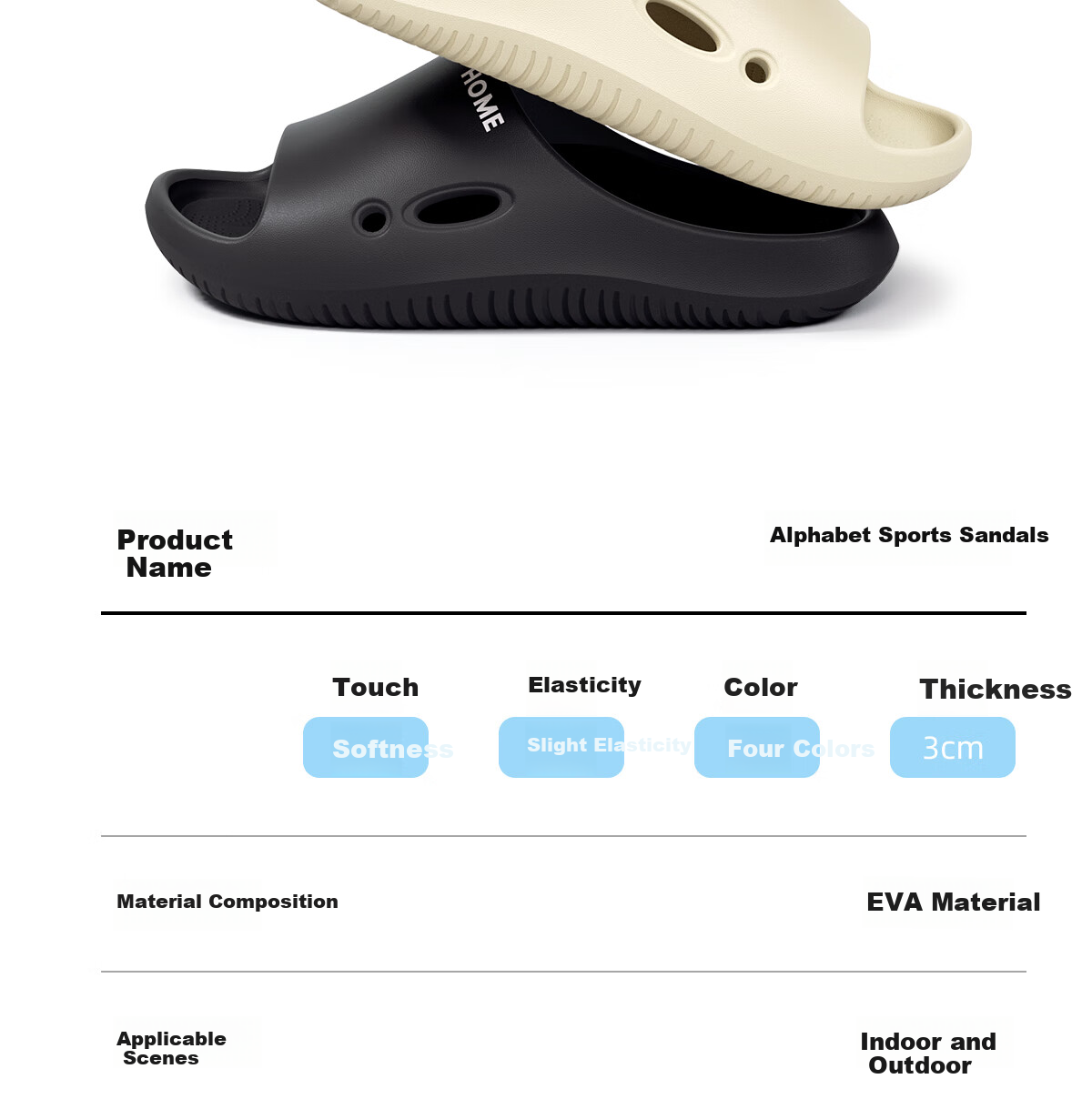 Grace Slip-On Sandals for Women, Summer 2026 New Indoor Home Bathroom Shower Non-Slip Odor-Resistant Couple Slippers for Me 4