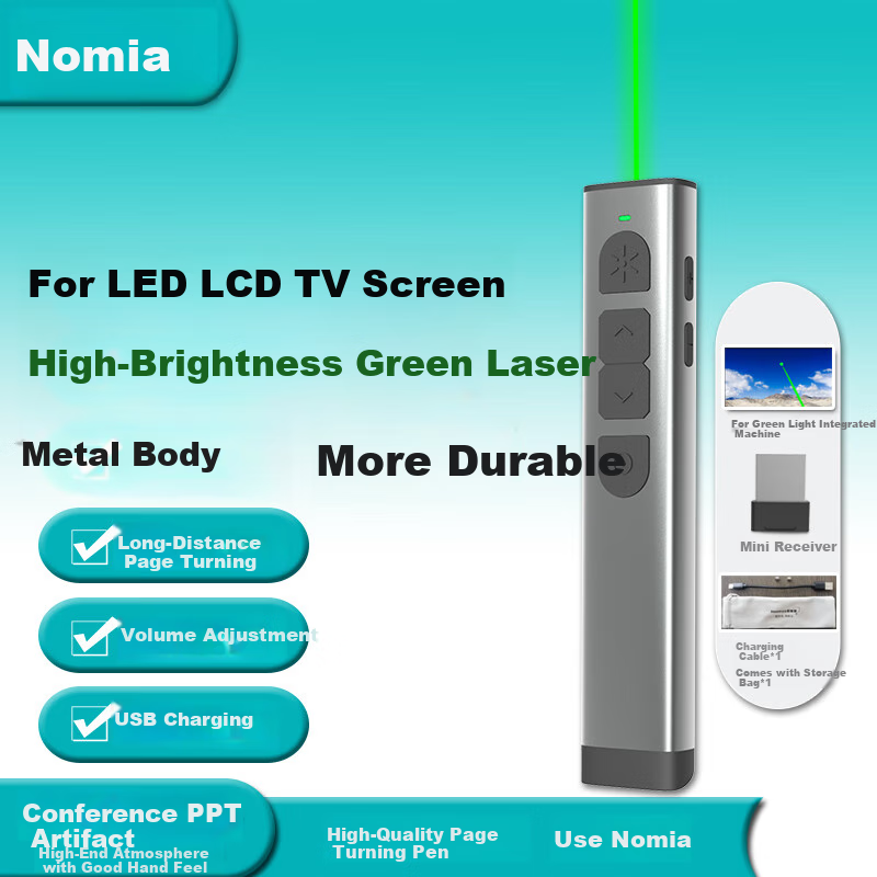 Noomya X2 Digital Light Dot High Clarity Laser Pointer, Long-Range PPT Page-Turning Pen, Presentation Pointer, Remote Control Pen for LED LCD Screen And Whiteboard, for Large Meetings