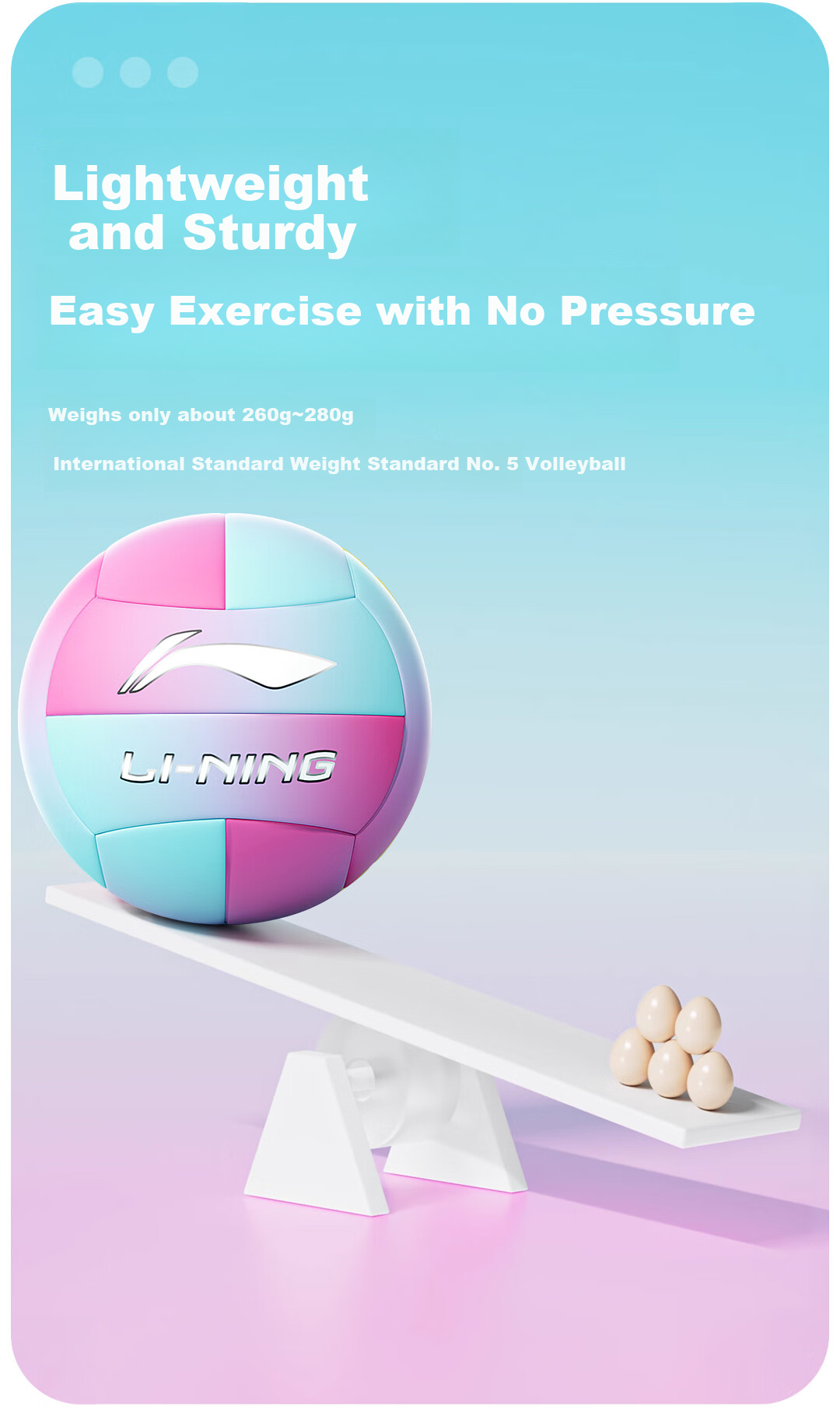 Li-Ning Volleyball [High School Entrance Exam] Size 5 Training Standard Leather High-Elasticity Ball for Students, Adults, Competition Training And Middle School Hard Volleyball 5