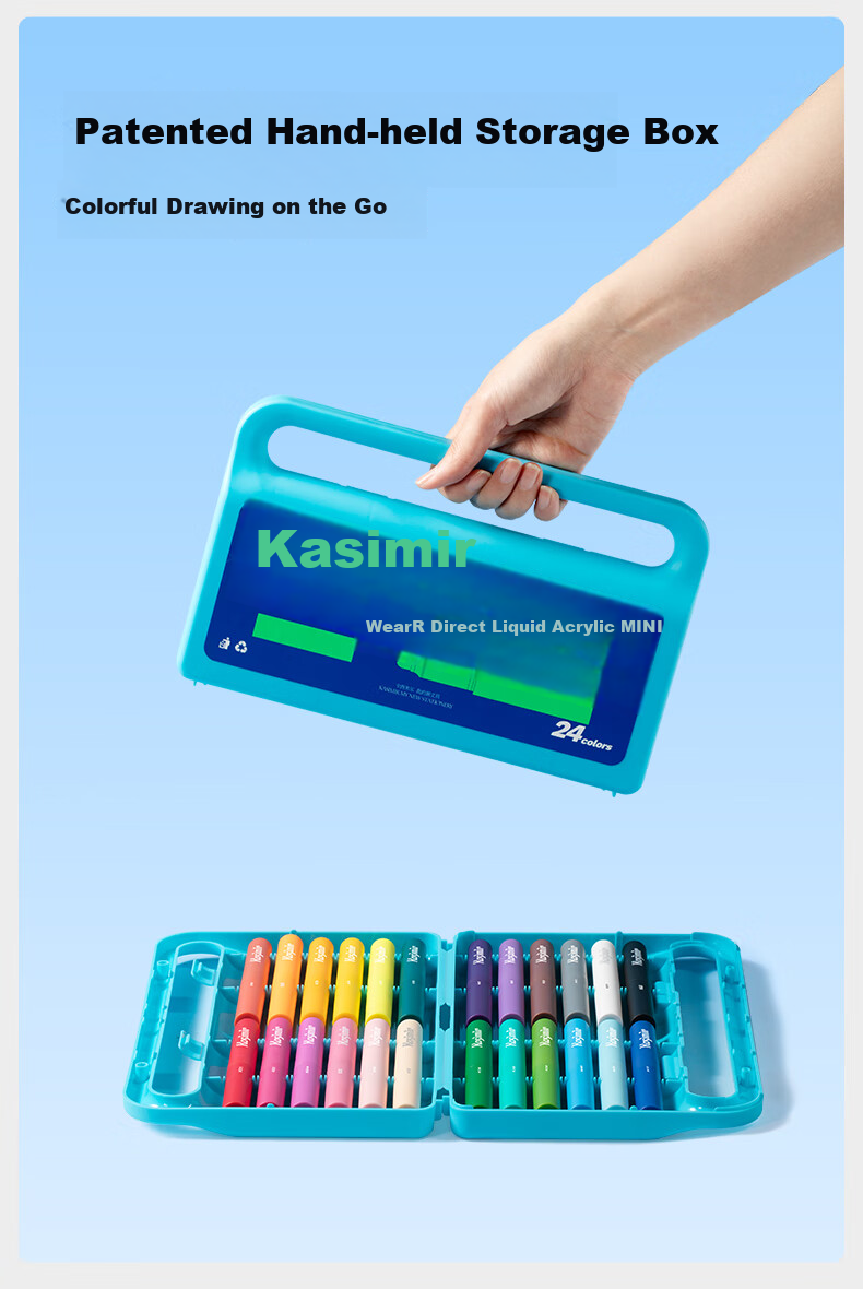 Kasimir 60-Color Mini Palette Acrylic Markers with Soft Tips, Non-Bleeding Paint Pens for Drawing, Watercolor, Birthday Gifts, Instant Photo Paper Doodling Pens 10