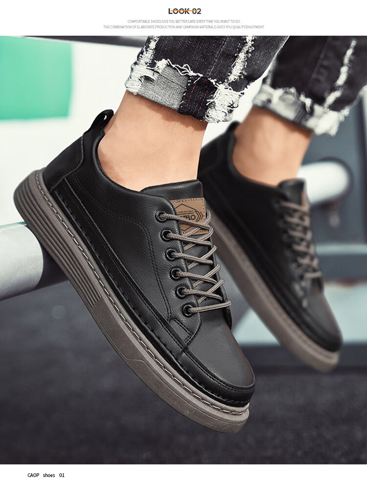 CARTELO Men's Shoes Autumn 2026 Fashion Casual British Style Leather Soft Sole Sneakers Black Brown 42 10
