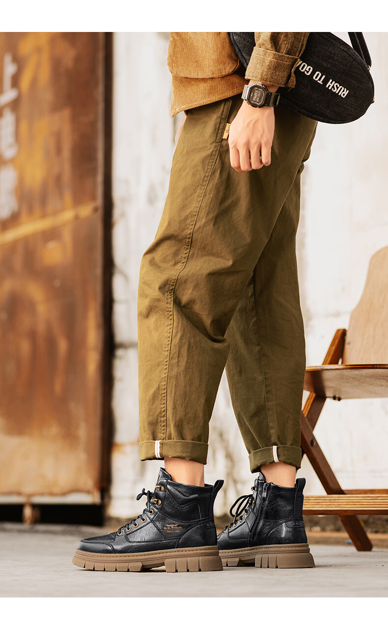 G.N.Shi Jia [Zhang Ruoyun Style] Men's Autumn Winter New Retro British Martin High-top Durable Work Boots 8