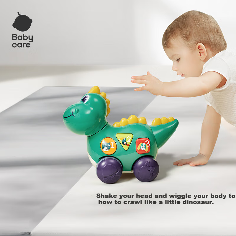 Babycare Baby Crawling Toy, Electric, for 0-3 Months Old Infants, Baby Learning to Crawl Toy, Cute Crawling Dinosaur