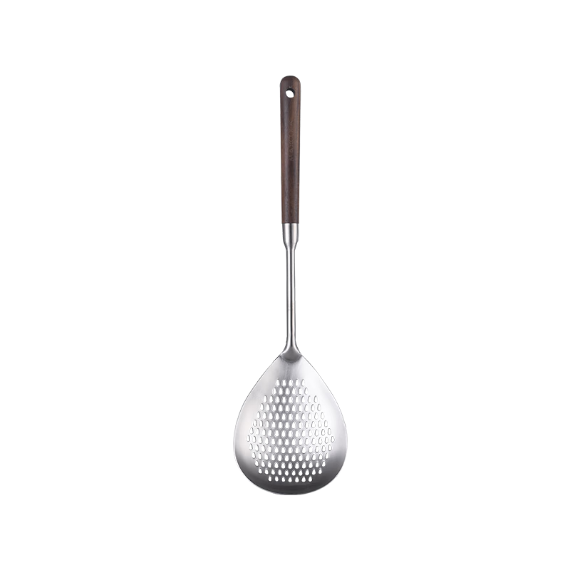MAXCOOK Strainer, 316L Stainless Steel Mesh Skimmer Ladle Spoon Hot Pot Scoop with Walnut Handle, Heat-Resistant Filter MCCU6199