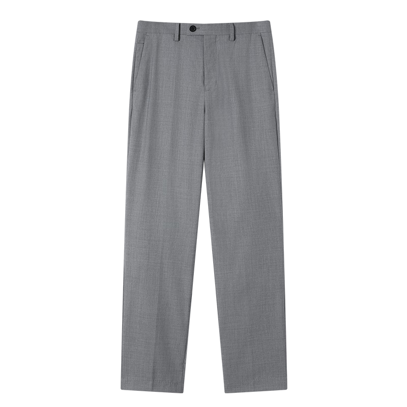 JD Original [Machine Washable] Wool Dress Pants for Men, Business Straight-Leg Casual Trousers, Men's Pants, Suit Long Pants, Gray, Size 35