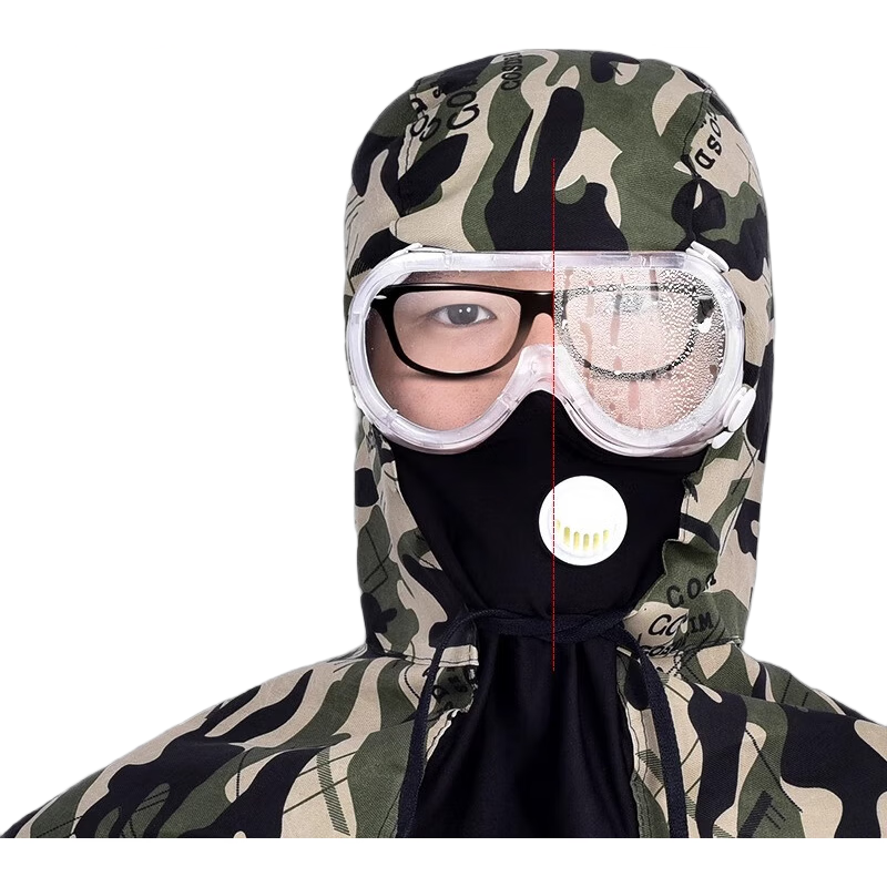 BAIGE Dustproof Protective Mask Pesticide Spraying Windproof Splash Denim Dust Fog Wind Resistant Mask with Colorful Breathing Valve CW167688