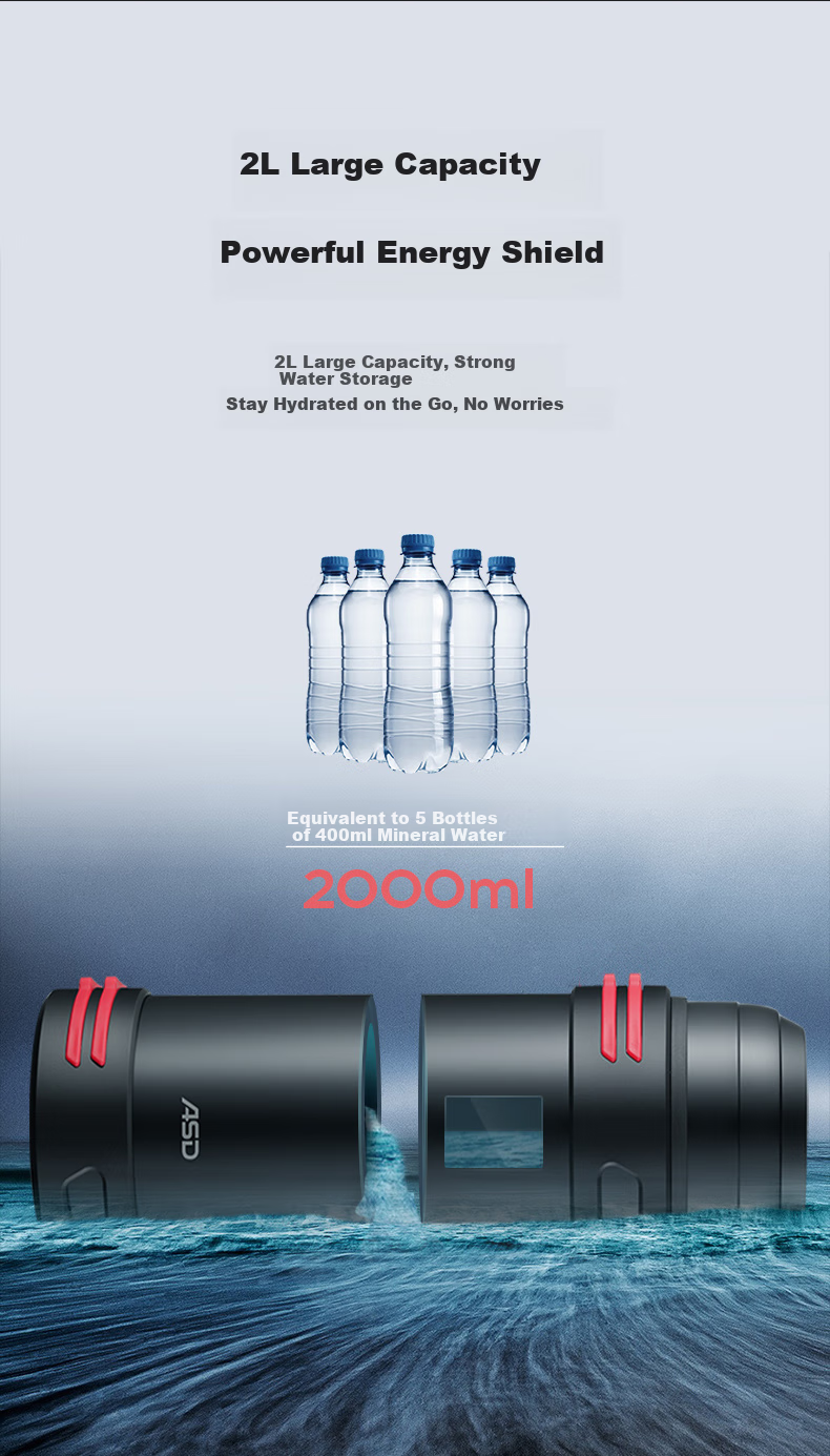 ASD Insulated Bottle, Outdoor Thermos, Vacuum Stainless Steel, Large Capacity, Sports Travel Car-Mounted Hot Water Bottle, RWS20P7WG-D 6