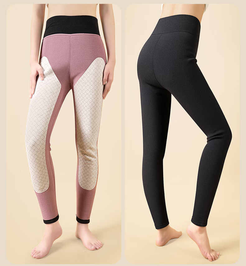 SNOWFLYING 100% Wool Filled Thermal Pants for Women, High-Waisted Tummy Control, Autumn And Winter Fleece-Lined Thick Leggings 5