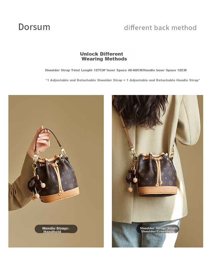 Aokang Women's Handbag, Trendy Large Capacity Bucket Bag, Light Luxury Crossbody Shoulder Bag, Birthday Gift for Girlfriend Or Wife 4