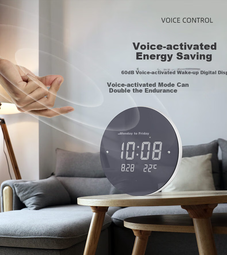 Momen Wall Clock, 30cm LED Cream-Style Clock, Living Room Luxury, No Drilling Required, Electronic Wall Clock, Luminous Timepiece 5