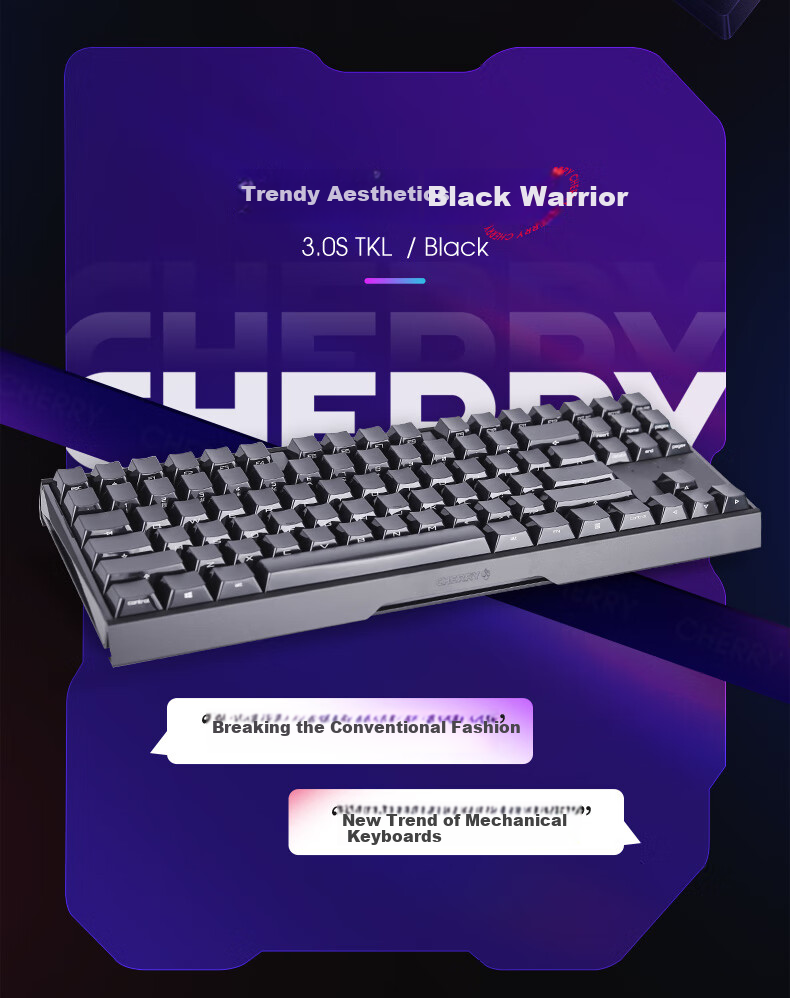 CHERRY MX3.0S TKL Mechanical Keyboard RGB Backlit Wired Gaming Keyboard 87-Key Black Brown Switch Office Typing Keyboard 1