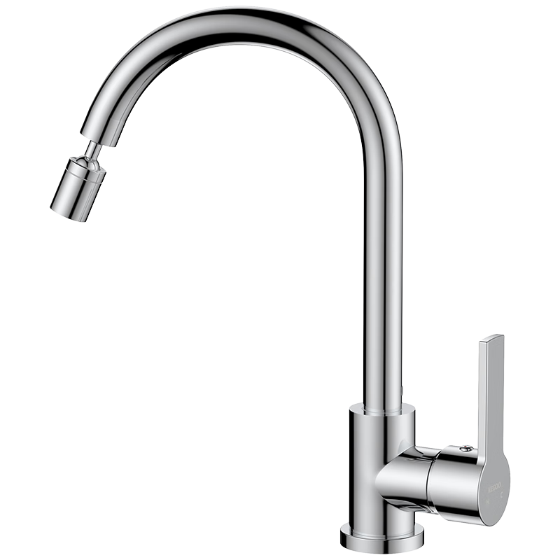KEGOO Kitchen Faucet Sink Swivel Dual Outlet Hot and Cold Stainless Steel High-Arc Tap K2037