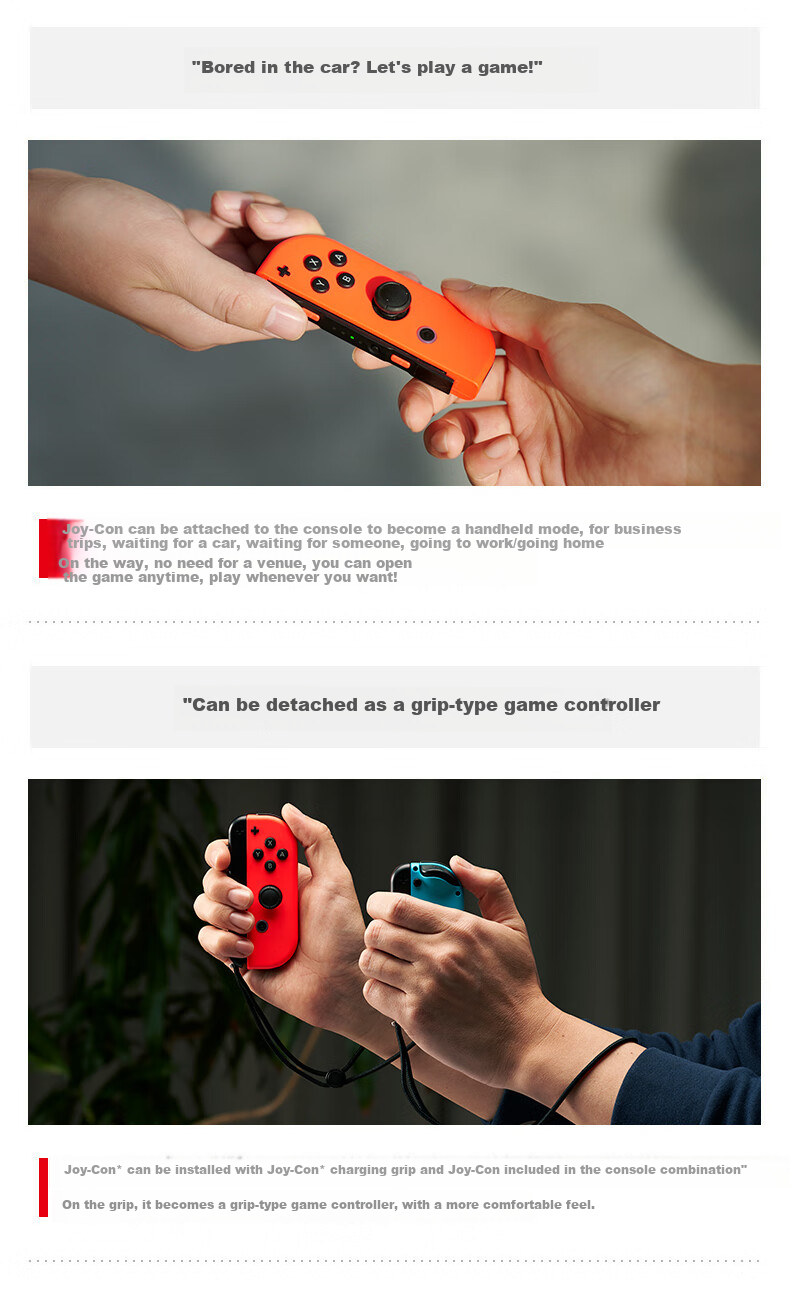 Nintendo Switch Joy-Con Controller [Hong Kong Version], First-Generation OLED Battery Life Gamepad, Left Red Right Blue, NS Accessories, Compatible with Mainland China And Japanese Versions 2