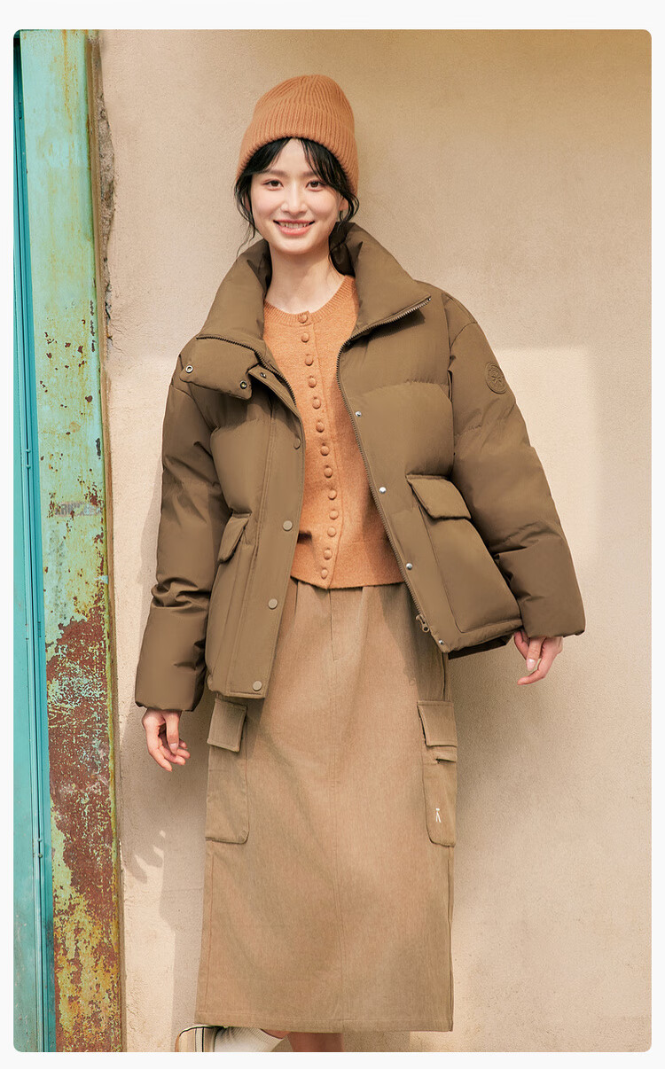 Xuezhongfei 2025 Autumn New Women's Short Straight Collar Colorful Down Jacket Warm Versatile Comfortable Coat 29