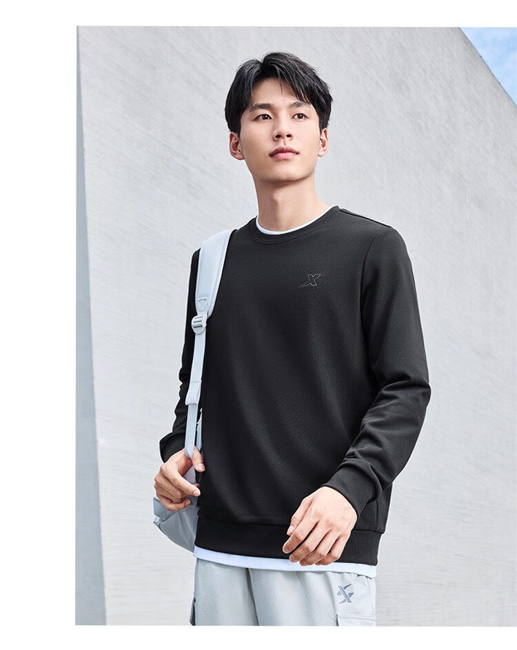 Xtep Men's Sports Hoodie Fashionable Versatile Outdoor Pullover Trendy Student Sweatshirt 5