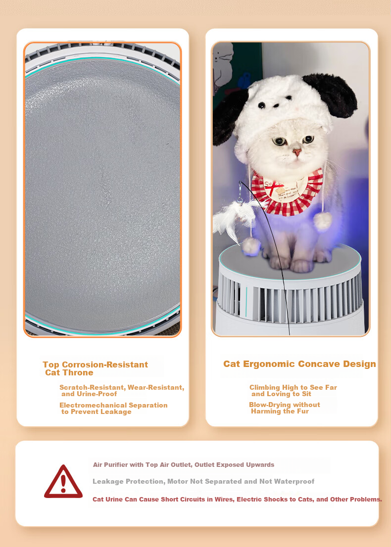 Honeywell Pet Air Purifier for Cat Hair Removal, Allergen Elimination, Cat Companion, Cat Hair Cleaner, Sterilization, Disinfection And Odor Removal KJ360F-C22W 6