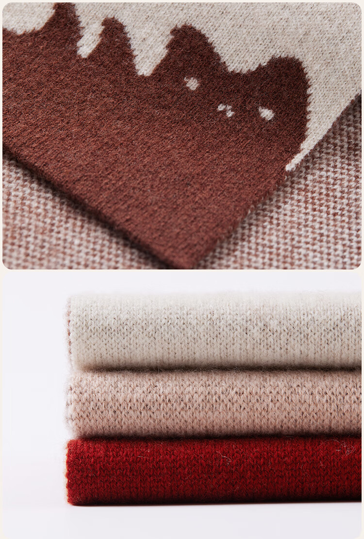 JIUMU Pure Wool Interwoven Small Scarf Women's Autumn Winter Warm Neck Warmer Lightweight Short Scarf for Girls 8