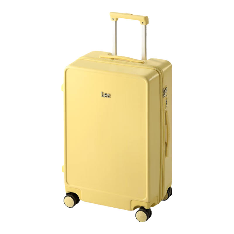 Lee High-Quality Zipper Suitcase, Luggage for Women And Men, Student Carry-On, Travel Trolley Case with Password Lock, Cheese Yellow, 20 Inches