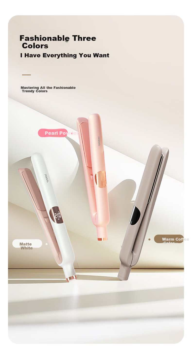 RIWA Straightening Iron, Negative Ion Hair Straightener, Curling Iron, Dual-Use for Straightening And Curling, Bangs, Birthday Gift for Girlfriend, RB-8351 14